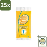 BIC 25 x - Scheermesjes - Sensitive - Enkel Mesje - Wegwerpmesjes - 5 Scheermesjes - Grootverpakking - Scheermesje - Wegwerpscheermesje - Gevoelige Huid - Roestvrij Staal - Polymerische Bekleding