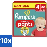 Pampers 10 x – Luierbroekjes – Baby Dry Pants Maat 4 – 90 Luiers - Baby Luier - Luierbroek - Droge Luier - Luier Voor Baby - Luier Voor Kind
