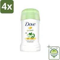 Dove - Deodorant - Go Fresh Stick - 48 uur zweetbescherming - Anti Perspirant - 40 ml - Voordeelverpakking - 4 stuks - Anti-transpirant stick - Zweetbeheersing