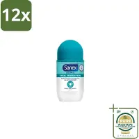 Sanex – Deodorant Roll-On – Dermo Total Protection – 50 ml - Voordeelverpakking - 12 stuks - Zweetvermindering - Geurvermindering