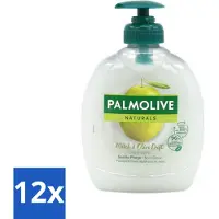 Palmolive 12 x Naturals - Handzeep - Melk & Olijf - 300 ml - Handzeep Melk En Olijf - Natuurlijke Handzeep - Handen Verzorgen - Melkproteïnen - Olijfextract