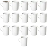 Gerimport Koffie / thee mok Porto - 16x stuks - wit - 290 ml - mokken - keramiek