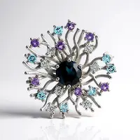 Cavill - Zilveren Hanger met 0,83 ct Londen Blauwe Topaas - 925 Sterling Zilver, Rhodium Laag - Rond Geslepen Edelsteen - Elegant Dames Sieraad