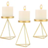 Unyqoos Geometrische ijzeren kandelaar set voor stijlvolle tafeldecoratie en woondecoratie
