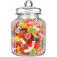 Alessandro luxe voorraadpot - snoeppot - glas - met deksel - 3.5 liter - koektrommel - snoepjes - 17 x 27 cm