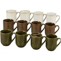 Mica Decorations Koffiemok Nusa - 12x stuks - 11 x 9 cm - keramiek - theemok