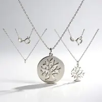 Cavill - Zilveren Halsketting - 925 Sterling Zilver Gerhodineerd - Filigraan Boom des Levens - Verstelbare Zilveren Sieraad Dames