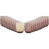 Vivalto Drinkglazen Sevilla - waterglazen - roze transparant - glas - set 18x stuks - 275 ml