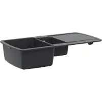 vidaXL Keukenwasbak Dubbele Wasbak Graniet 96 x 50 x 31 cm Grafiet