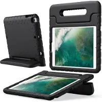 WISEQ iPad Beschermhoes Kind - Geschikt Voor Apple iPad hoes 9e, 8e en 7e generatie - iPad Hoes Met Handvat Zwart -