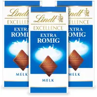 Lindt EXCELLENCE Chocolade Reep Melk - Extra Romige melkchocolade - 100g per reep - 3-pack
