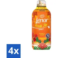 Lenor 4 x – Wasverzachter – Tropical Sunset – 70 Wasbeurten – 980 ml - Wasverzachter - Frisse Geur - Zomerse Geur - Tropische Geur - SolarDry