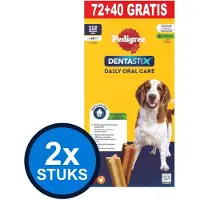 Pedigree 2x - Dentastix Medium 72+40 - Hondensnacks - 2,88 kg