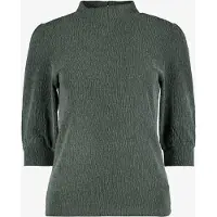 TwoDay dames plissé shirt groen maat S