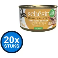 Schesir 20x - Tonijn & Kip in Gelei - Kattenvoer Natvoer - 85g