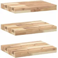 vidaXL Wandschappen 3 st zwevend 60x30x4 cm onbehandeld acaciahout