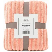 Ceruzo Fleece Deken 150x200 cm - Perzik - Coral - Zachte Plaid -Woondeken
