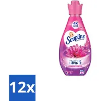 Soupline 12 x – Wasverzachter – Infinite Freshness Floral Happiness – 800 ml - Wasverzachter - Frisheid - Geur - Zachtheid - Wasgoed