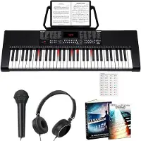 Finesse Keyboard Piano - Lichtgevende Toetsen - Accessoires - 61 Keys - Digitale Piano - Elektrische Piano - Kind