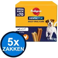 Pedigree 5x - Dentastix Mini Multipack 70-pack - Hondensnacks - 1,1 kg