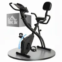 HOMCOM Magnetische Hometrainer - Staal - 105x48x118cm - Zwart