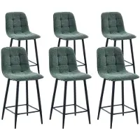 DS4U - Hugo barkruk 65 cm - Set van 6 - Groen - Stof
