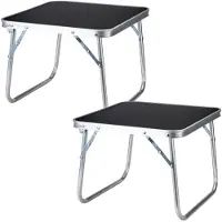 Redcliffs lage camping tafels - set van 2x - aluminium - lichtgewicht - 40 x 40 x 30 cm - salontafel - strand