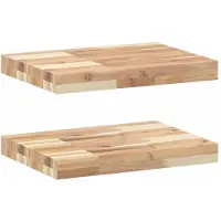 vidaXL Wandschappen 2 st zwevend 60x30x4 cm onbehandeld acaciahout