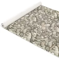 ANRO Badmat Stenen Wit 130x280cm Antislip Douchemat Afwasbaar Sneldrogend