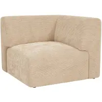 Vente-unique Hoekmodule fauteuil in beige fijn ribfluweel van Maison Céphy POGNI
