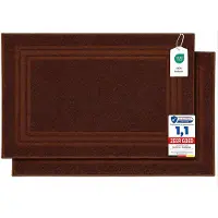 Komfortec Badmat - 2 stuks - Handdoek Dikte - Hotelkwaliteit - Zachte en Absorberende Douchemat - 50x70 cm - 100% Katoen – Bruin