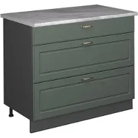 Vicco Keukenonderkast Fame-Line, Groen-Goud Landhuis/Antraciet, 100 cm, WB Marmer