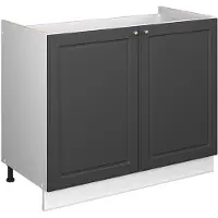 Vicco Wastafelkast Fame-Line, Anthrazit-Gold Landhaus/Wit, 100 cm zonder werkblad