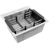 REA Stalen Spoelbak Met Accessoireset 3-delig Leo 40 Brush Nickel Grijze accessoires