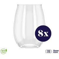HappyGlass Til Tucker - Set van 8 kunststof drinkglazen - 50cl - Transparant - BPA-vrij Tritan