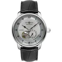 Zeppelin Analoog horloge 'Serie Friedrichsh. "Clus de Paris" Open Heart 8566-4' zilver