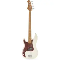 Fazley Sunset Series Piranha 4 Olympic White Left-Handed linkshandige elektrische basgitaar met gigbag