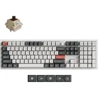 Keychron Q6 Ultra 8K, Volledig formaat (100%), Bekabeld en draadloos, USB + RF draadloos + Bluetooth, Mechanische schakelaar, RGB-LED, Wit