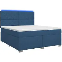 vidaXL Boxspringbed met matras met hoofdeinde Blauw 140 x 200 cm Stof