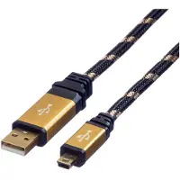 Roline GOLD USB 2.0 Kabel, type A - 5-Pin Mini, 0,8 m