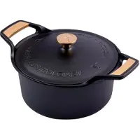Victoria Signature braadpan met deksel gietijzer 5,5 liter Zwart
