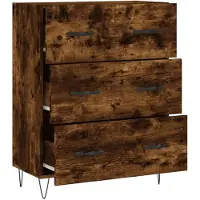 vidaXL Dressoir 69,5x34x90 cm bewerkt hout gerookt eikenkleurig