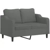 vidaXL 2-delige Loungeset met kussens stof donkergrijs