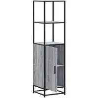 vidaXL Hoge kast, grijs Sonoma, 35,5 x 35 x 139 cm, van houtvezel en metaal