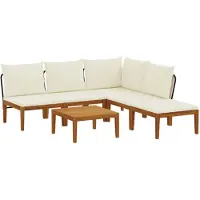 vidaXL 6 st Massief acaciahout & touw Naturel