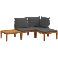 vidaXL 4 st Massief acaciahout & touw Naturel