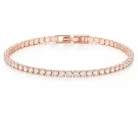 LGT JWLS Rosegoudkleurige Dames Tennisarmband met Witte Zirkonia 2,5 mm - 17cm