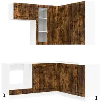 vidaXL Keukenblok LUCCA 8 st Gerookt eiken Bewerkt hout