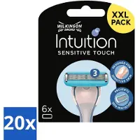 Wilkinson 20 x - Navulmesjes Intuition Sensitive Touch - Met Verzorgende Gel - 6 scheermesjes - Scheermesjes - Gevoelige Huid - Verzorgende Gel - Aloe Vera - Vitamine E