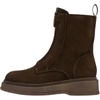 Tamaris boots met voorritssluiting van runder suède
